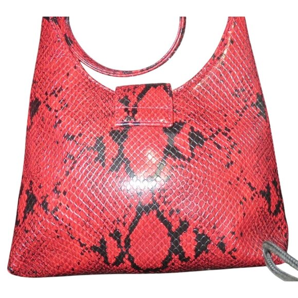 DANIER Italian leather python embossed snakeskin tote & small handbag twin set - Picture 14 of 16